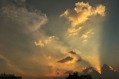 Low angle view of sky during sunset