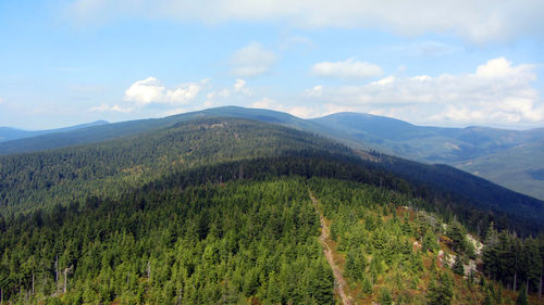 Scenic view of mountains against sky