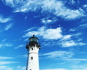 Low angle view of lighthouse against sky