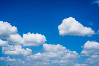 Low angle view of clouds in blue sky