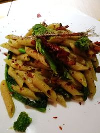 High angle view of meal served in plate