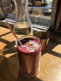 Close-up of drink on table