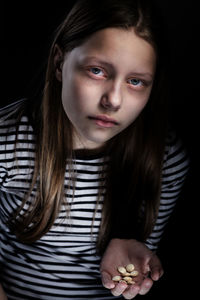 Close-up portrait of beautiful young woman