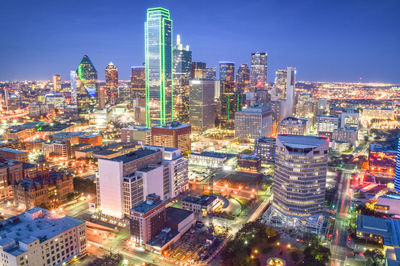 Aerial view of buildings in city