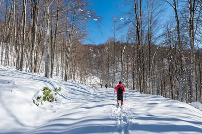 Full length of person on snow covered land