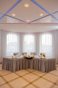 Empty chairs and table at home