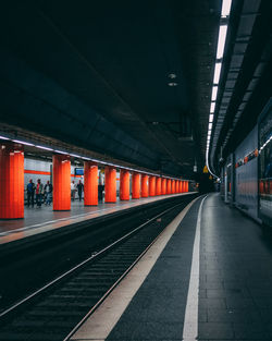 Empty railroad station platform