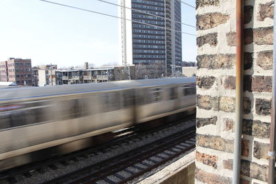 Railroad tracks in city