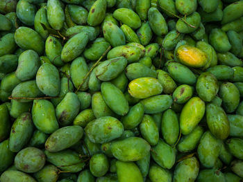 Full frame shot of green fruits for sale in market