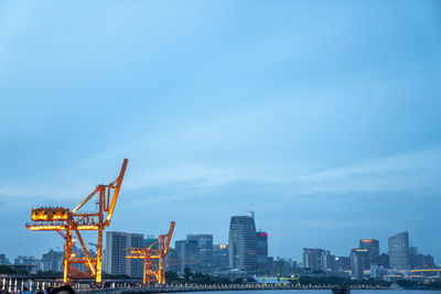 Cranes at dusk