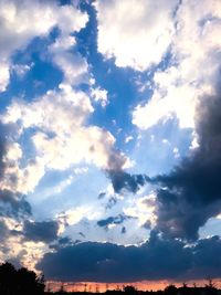 Low angle view of sky during sunset