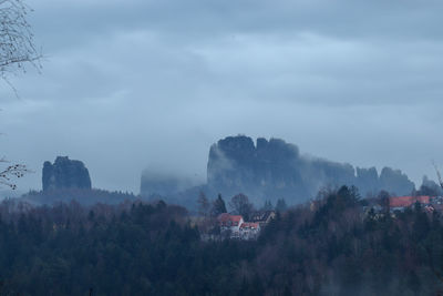 Panoramic view of trees against sky