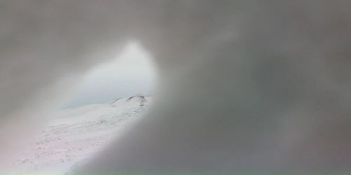 Scenic view of snowcapped mountain against sky