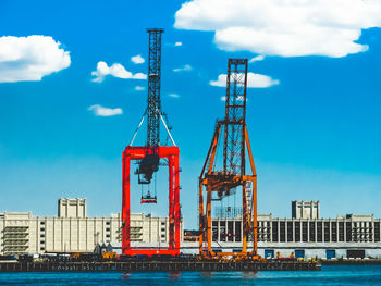 View of built structure against blue sky