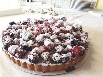 Close-up of dessert on table