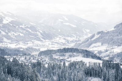 Scenic view of snowcapped mountains