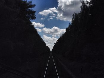 Railroad tracks on road