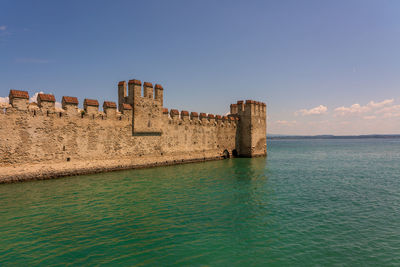 Panoramic view of scaliger castle near sirmione in italy.