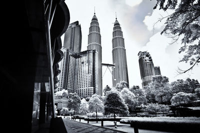 View of skyscrapers in city