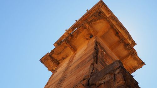 Low angle view of temple against clear sky