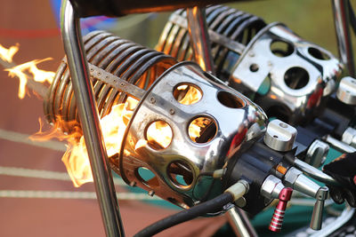 Close-up of bike engine