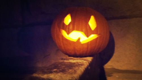 Halloween pumpkin at night