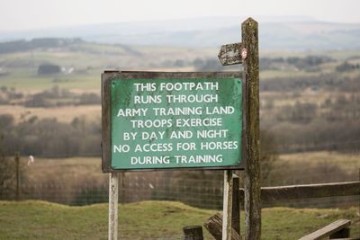 Information sign on field