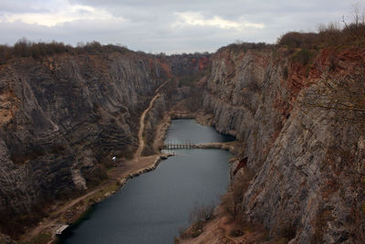 Old lime quarry - great america /velka amerika/,  in winter season, bohemian region, czech republic