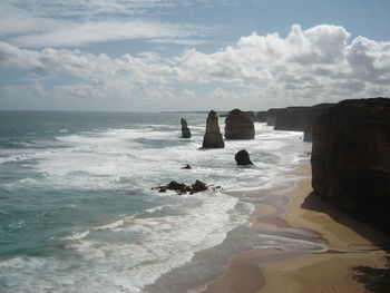 View of rocks on beach