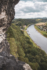 High angle view of landscape against sky