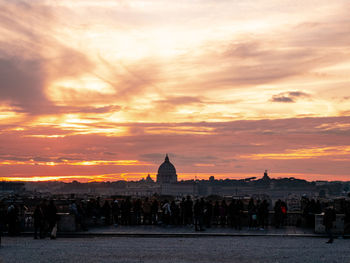 View of mosque against sky during sunset