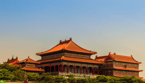 Temple against clear sky