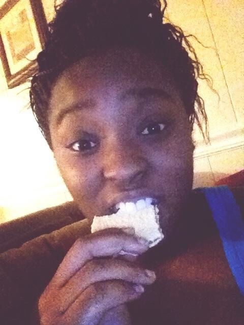 Home eating a poptart