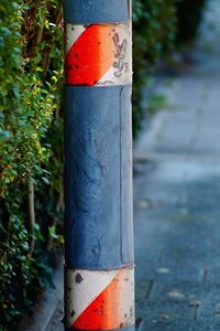 Close-up of arrow symbol on the road