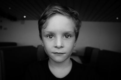 Portrait of cute boy at home
