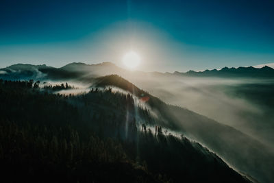 Scenic view of mountains against sky