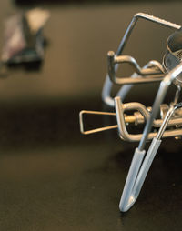 Close-up of empty chairs on table at home