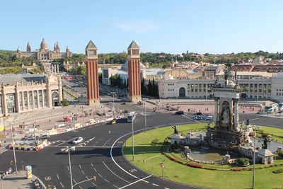 High angle view of city