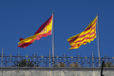 Low angle view of flags