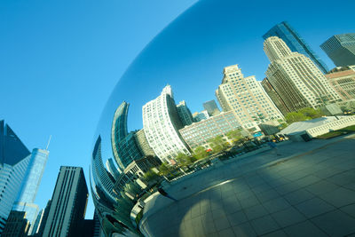 Modern buildings against blue sky