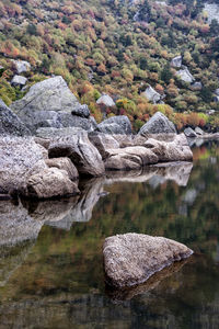 Rocks in lake