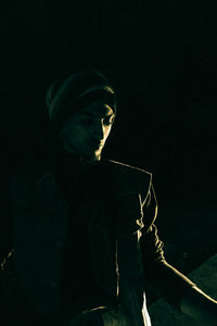 Man looking at night