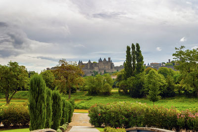 Landscape with a medieval citadel in the distance