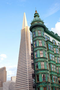 Low angle view of buildings against sky