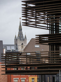 Low angle view of buildings in city