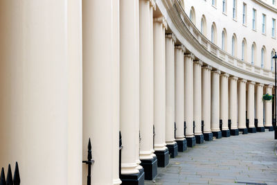 View of colonnade in building