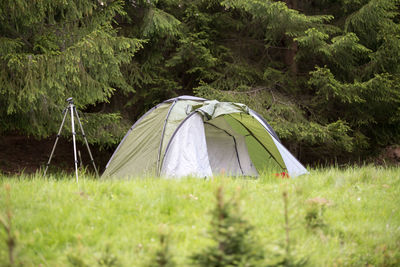 Tent in forest