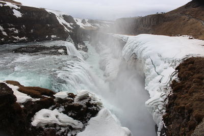 Scenic view of waterfall