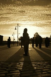 Silhouette of woman in water