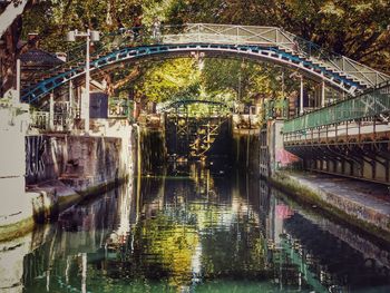 Bridge over canal in city